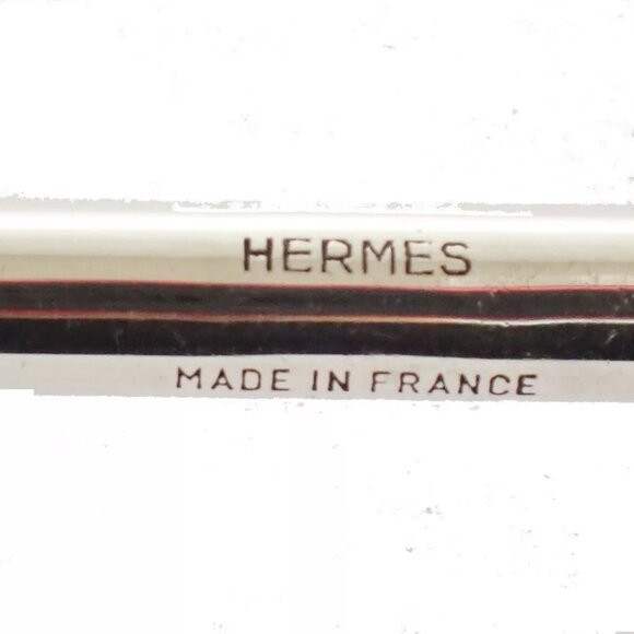 HERMES Mini Notebook Cover Exotic Leather pen 925 Silver Brown 04SH757 - Picture 9 of 14